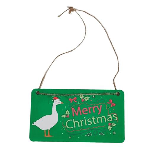 Porch Goose Hanging Sign Weather-proof Outdoor Garden Patio Yard Goose Statue Halloween Christmas Welcome Decorative Plaque
