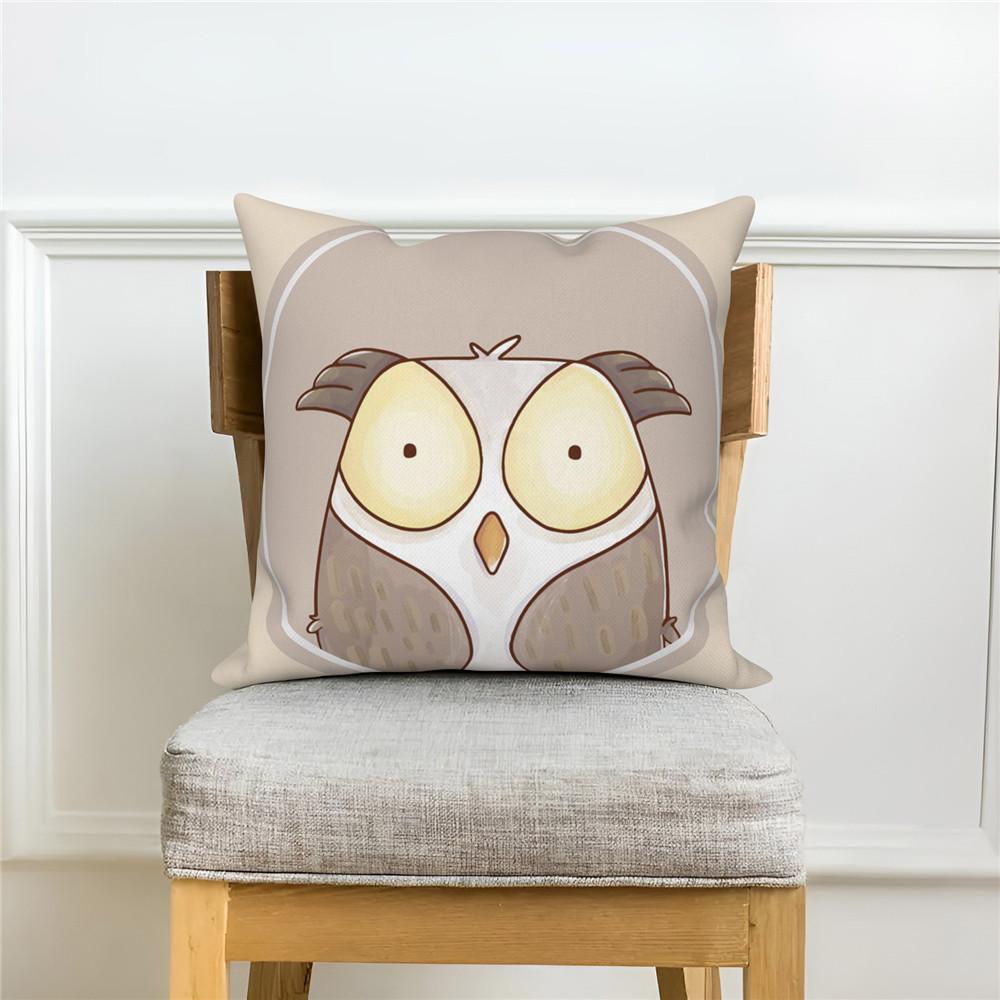 White Throw Pillow Cover Home Decor Sofa Decorative   Cartoon Animal Cushion
