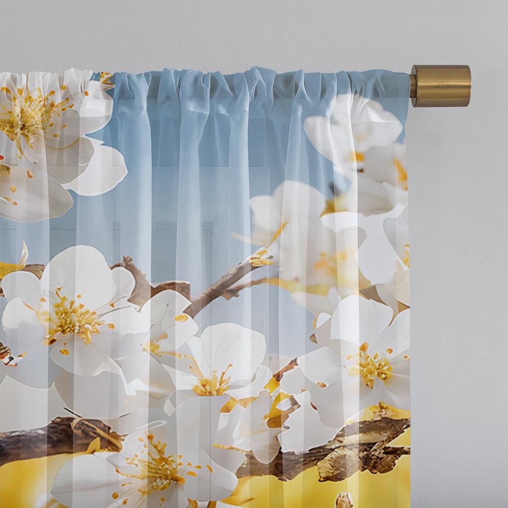 2 Stück HD digitaler neuer chinesischer Stil entzückend bedruckter Fliegenvorhang Heimdekorationsstil Dekoration Wohnzimmer Schlafzimmer Stangendurchzug