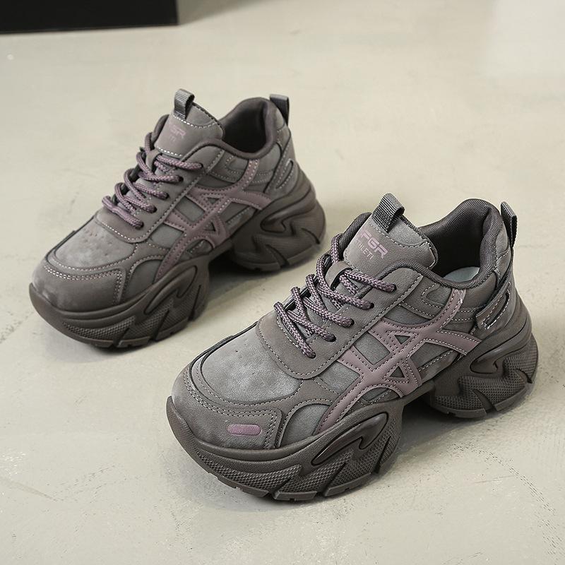 

Color matching thick-soled comfortable and versatile inner height-increasing dad shoes for women s 2025 autumn new mesh breathable sports and leisur 40