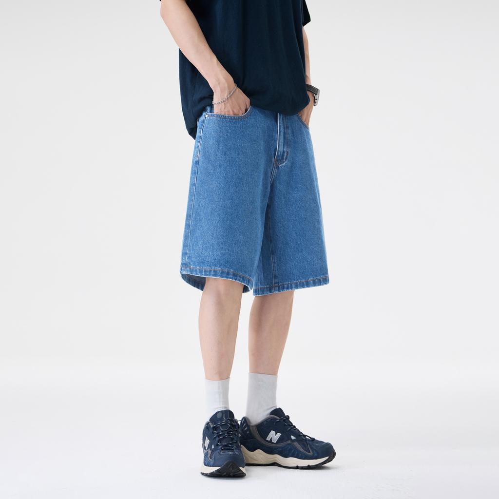 Classic Blue Retro Vintage Denim Shorts Boys Summer New Loose Straight Pants Casual Five-point Pants