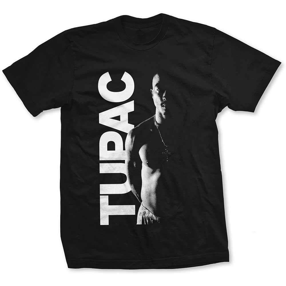 Men s Tupac Side Photo T-shirt Medium Black 2XL