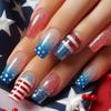 Summer Sweetheart Handmade Short Coffin Press On Nails Dreamy Stars Moon Colorful Cute Fake Nails For Girls