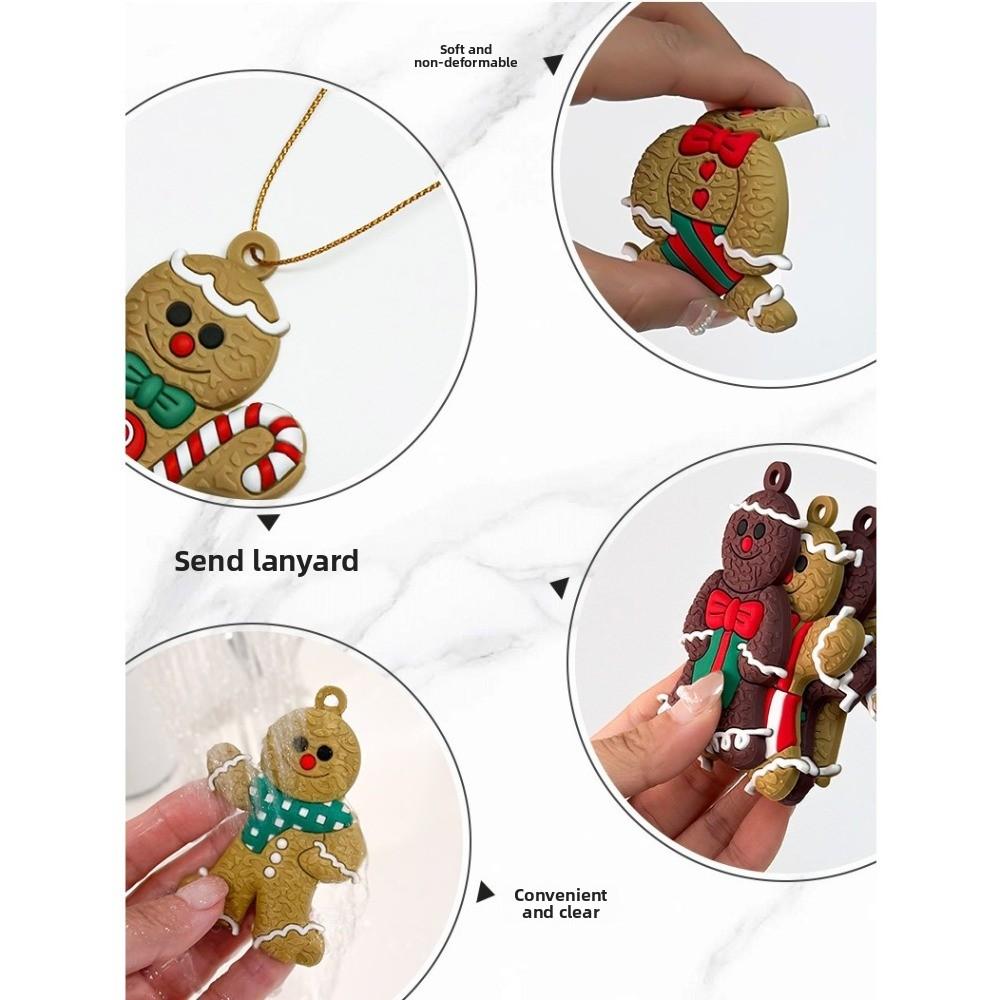 16Pcs/set Kid Gift Gingerbread Man Ornament PVC Xmas Tree Decoration Christmas Tree Pendant