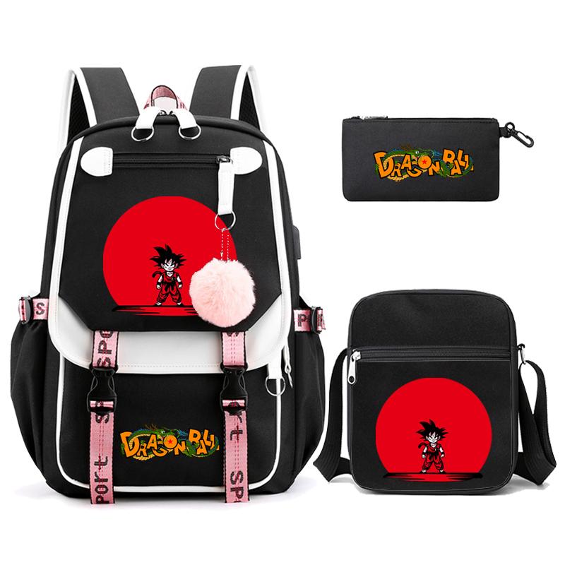 3Pcs/set Anime Dragon Ball Daily Laptop Backpack Lightweight bag for Men Women Travel Bag Student Girl Boy Back To School Unisex Bagpack Mochila