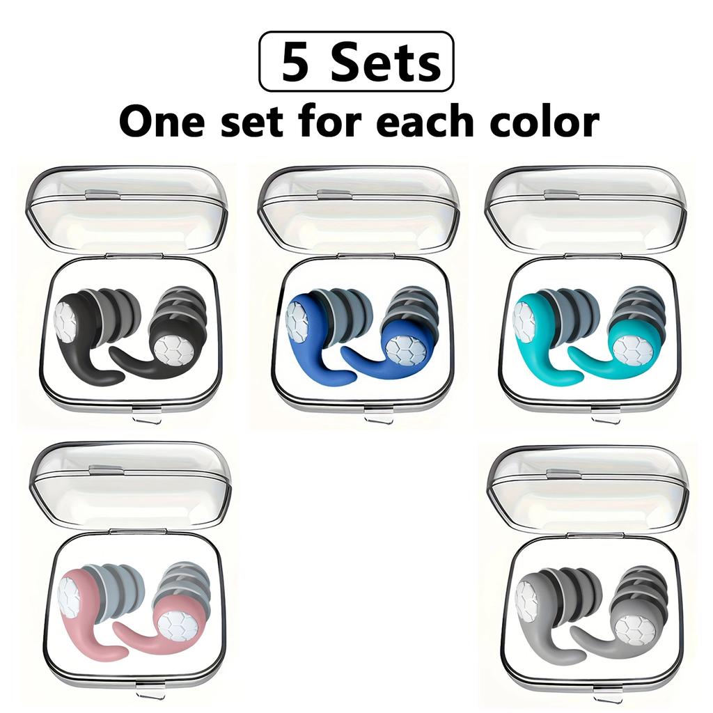 HUAK 1 Pair Soft Silicone Earplugs - Noise Canceling, Comfortable Fit, for Sleep, Swimming, Creating a Silent Environment