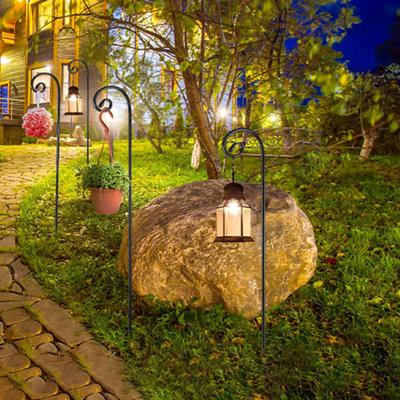 Yousheng Outdoor Hirtenhaken Schwerlast Metall Gartenhaken mit 2-Zinken-Basis Abnehmbarer Hirtenhaken für Solarlampen Pflanzkörbe Laternen Vogel