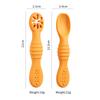 2PCS/Set Silicone Baby Spoons First Stage Utensils Baby Led Weaning Spoons Baby Chew Spoon Training Spoon Self Feeding Utensils