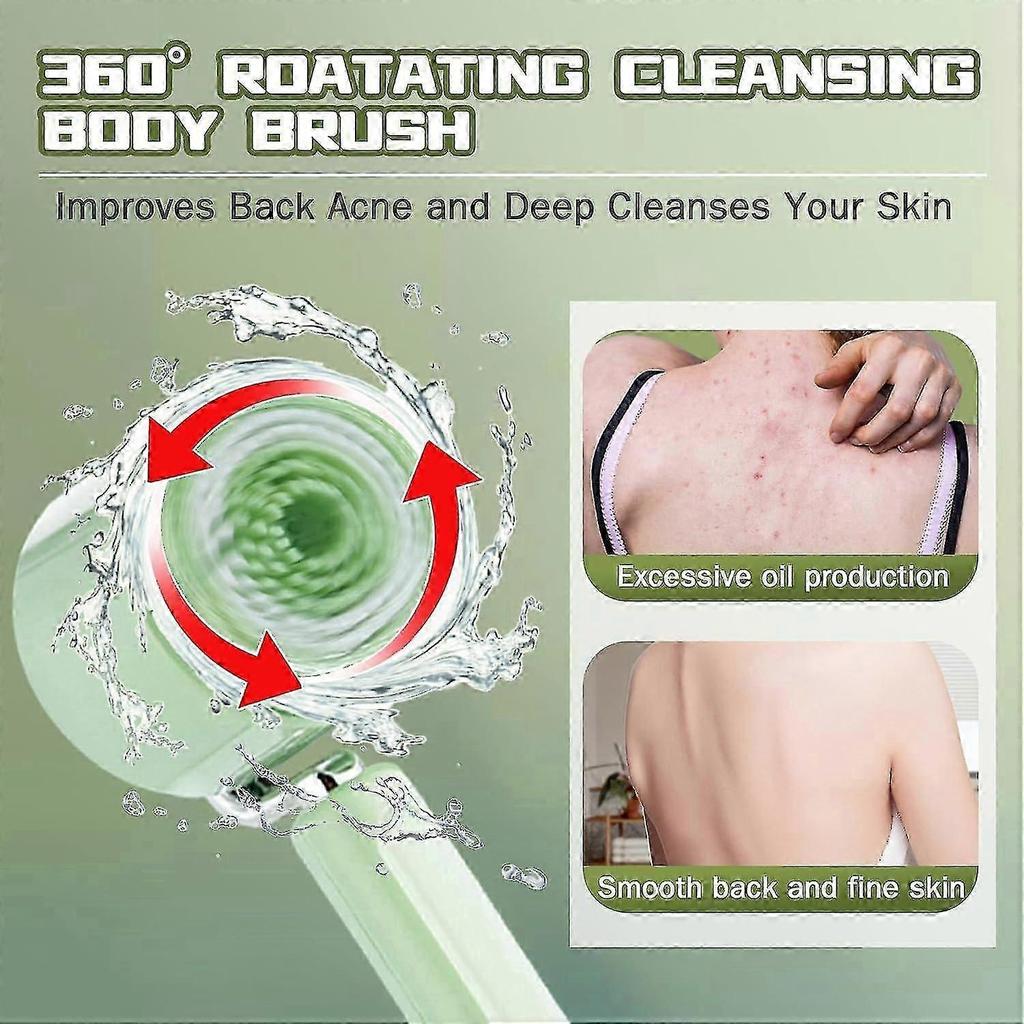 2025 Electric Body Brush Back Scrubber For Shower 5-in-1 Rechargeable Exfoliating Back Brush Non-slip Long Handle Deep Cleansing Massaging Spin Brush