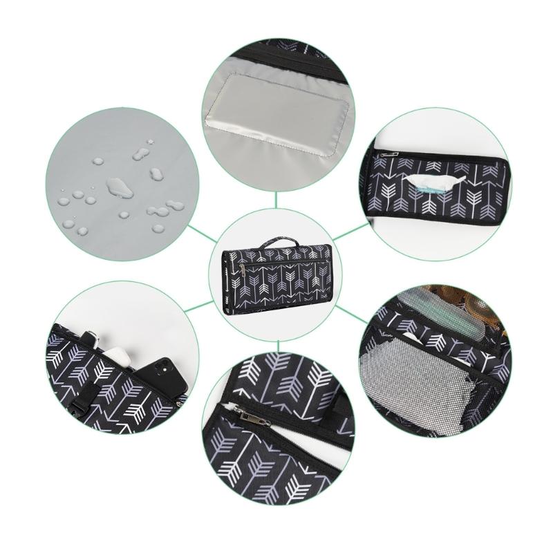 Multifunctional Baby Travel Changing Mat Foldable Waterproof Diaper Pad Nursing Mattress Crib Bag Bedding Essential