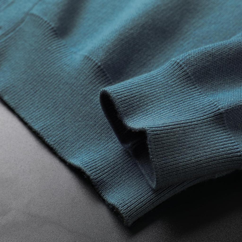 Sosma Afe Dunkelgrün Strick Lang Kein Einfacher Lockerer Pullover Grün Herren Strickjacke, Ärmel, V-Ausschnitt, Taschen, Dick, Bequem, Pflege, Modisch, Passform,