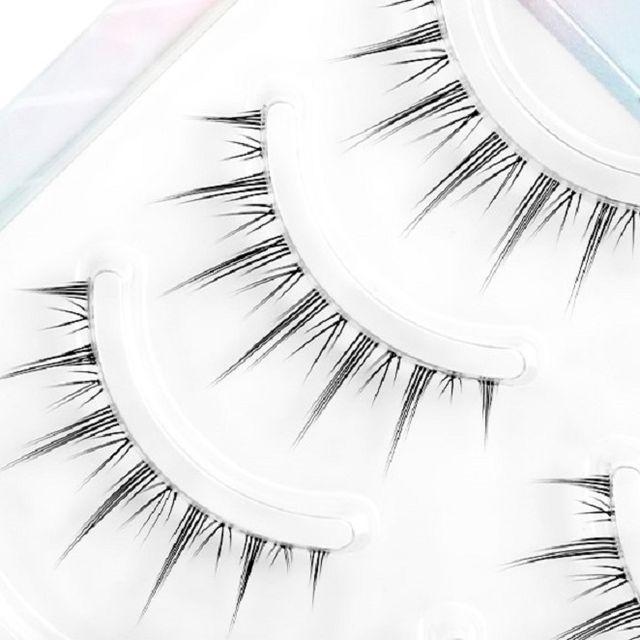 SIDIT - Set of 5 Pairs: Natural Wispy False Eyelashes 5 Pairs - Black - 0.1cm