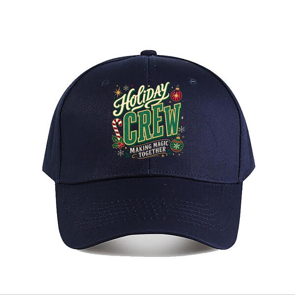 Festive Holiday Squad Memory Sparkle Baseball Cap Fashion Outdoor Sports Sunhat Unisex Snapback Cap Womens