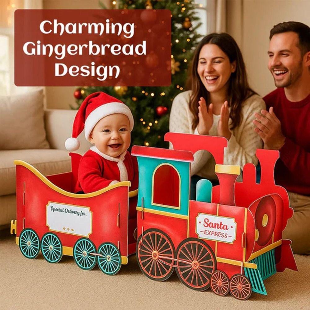 Santa Claus Christmas Presents Train Handmade Portable Santa’s Gift Train Deliver Holiday Cheer in Style