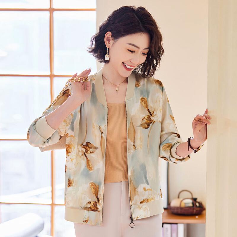 

Пастельная женская шифоновая куртка с принтом для защиты от солнца XL