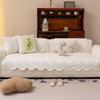 Pastoral Washed Cotton Sofa Cushion Fabric Is Universal In All Seasons  New Pure Cotton Seat Cushion Cover Cloth Non-Slip Cream Wind