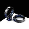 Punk Black Gold Color Rings Set for Men & Women Mystery Blue Crystal AAA+CZ Fashion Jewelry For Party DD031