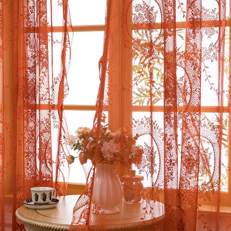 TK French Ruffle Sheer Curtain Bedroom Living Room Lace Fabric Window Door