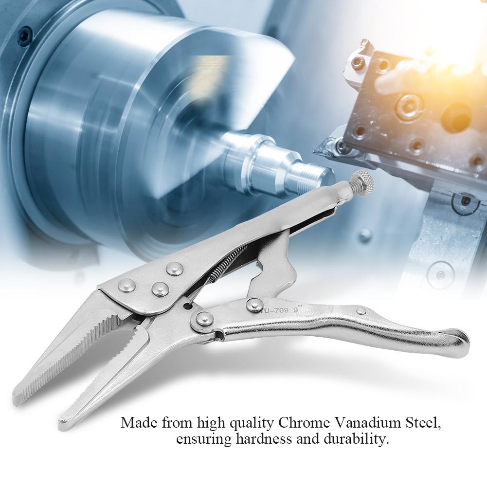 9. Inch Electrician Nozzle Pliers Steel Nago Nose Lock Pliers Jaw Lock for Screw Nut Removal, Pipe Rotation and