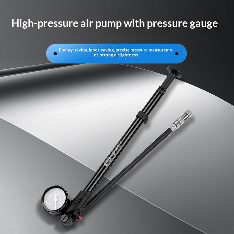 BENGGUO BG-1633 Bicycle Air Pump 300PSI High Pressure Inflator Dual Valve Design with Pressure Gauge