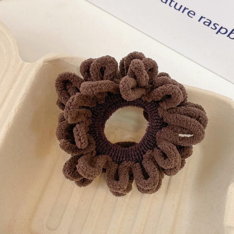 

2025 Корейская резинка для волос Дунхэмун с пушистыми волосами, женская широкая резинка с жатой текстурой, темпераментная резинка для волос