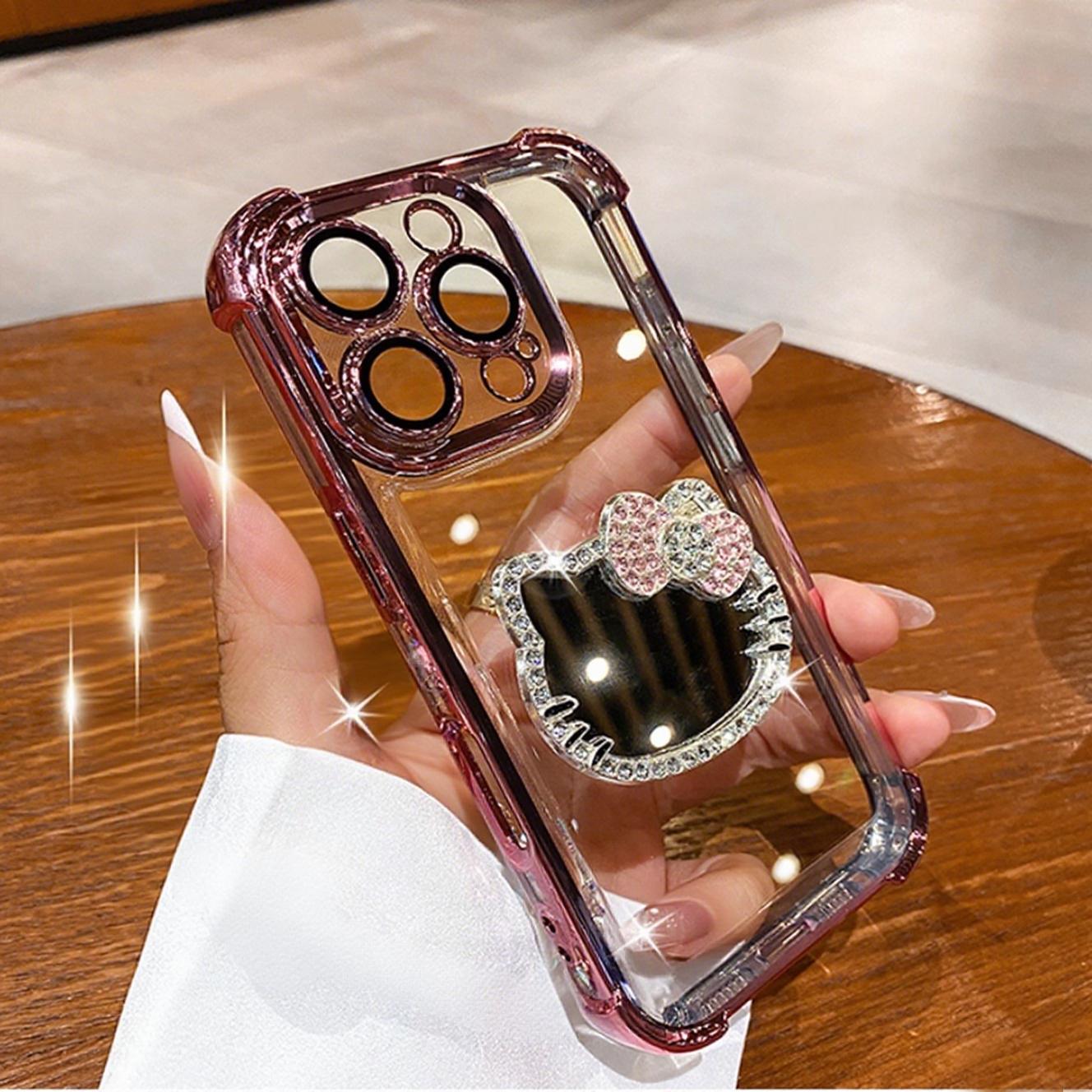 

Для Xiaomi 14T 13T Mi 11 Lite Poco X7 Pro X6 X3 NFC X5 F3 F5 F6 M6 Чехол для телефона с браслетом, противоударный, с гальваническим покрытием, зеркало Китти Poco M6 Pro 4G