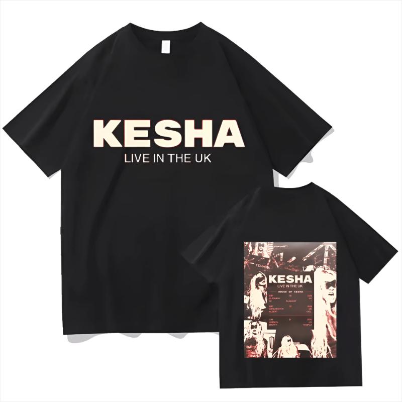 Keshas New UK Concert Commemorative TShirt Kesha Fan Gift TShirt Couples Pure Cotton TShirt Stylish Graphic TShirt S