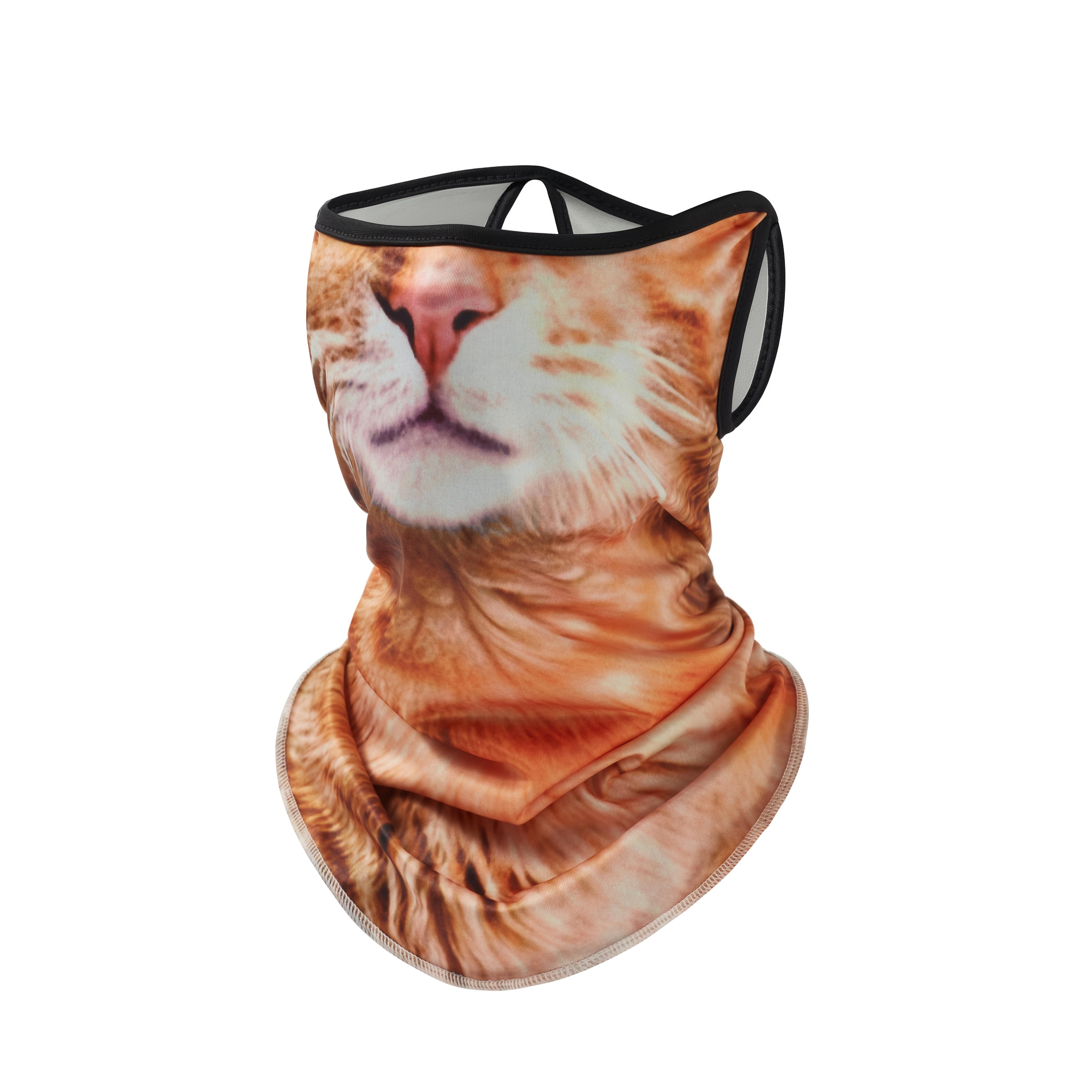 3D Katten Gezichtsmasker - Volledige Gezichtsafdekking met Expressieve Ogen, Ademend & Sneldrogend, Verstelbare Oorbanden voor Motorfiets, Skiën, Wandelen, Fietsen - Volwassene