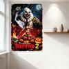 Terrifier 2 Horror Movie Tin Sign - Menacing Clown & Fierce Woman Art, Vintage Metal Plaque for Home/Bar/Cafe Decor