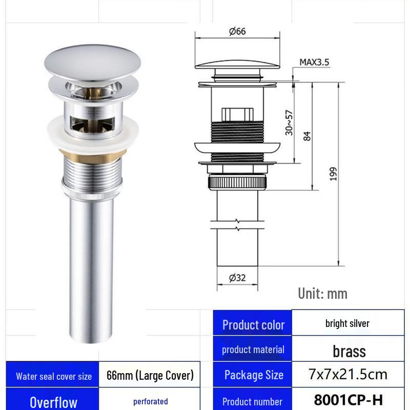 

Electroplated Pop-up Sink Drain