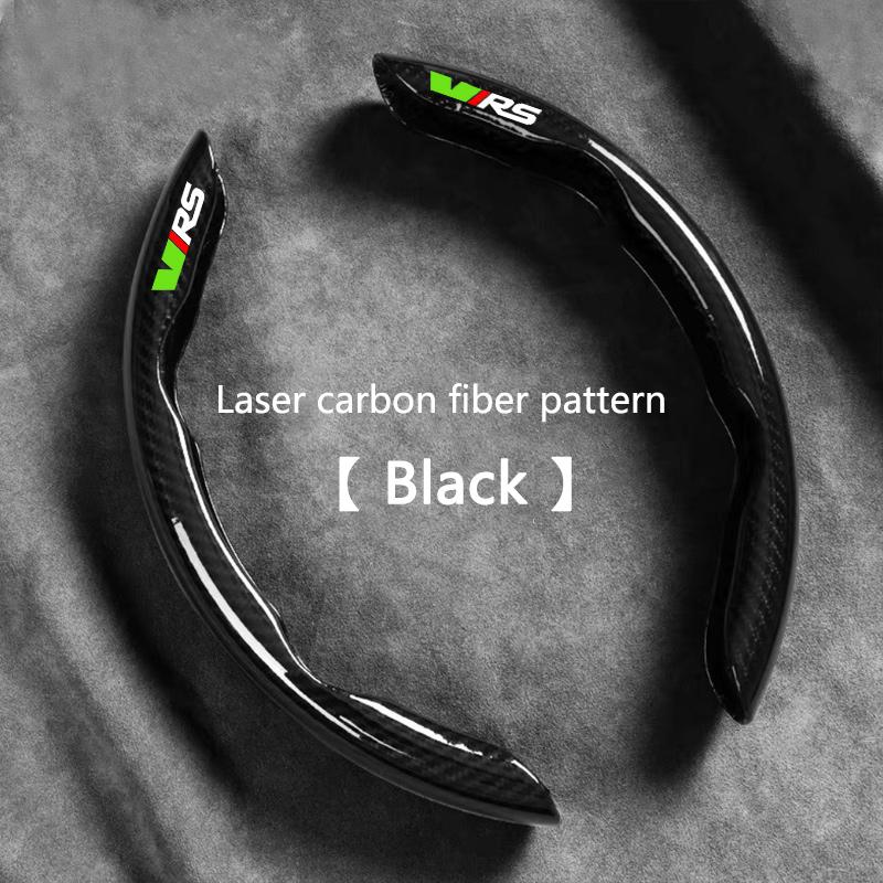 KJGK5 2PCS Carbon fiber Anti-Slip Car Steering Wheel Cover For Skoda VRS Octavia Kamiq Kodiaq Karoq RS Superb Fabia Rapid Accessories