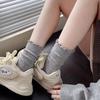 1 Paar Damen Dünne Aushöhlen Lange Lose Socken JK Lolita Süße Mädchen Japanische Einfarbig Atmungsaktive Baumwolle Frühling Sommer Strumpf