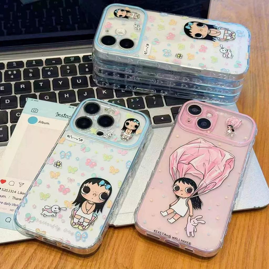 Applicable To Apple 11PROMAX Mobile Phone Case Transparent Cartoon Jade Rabbit Floral iPhone11 Anti-drop Protective Case