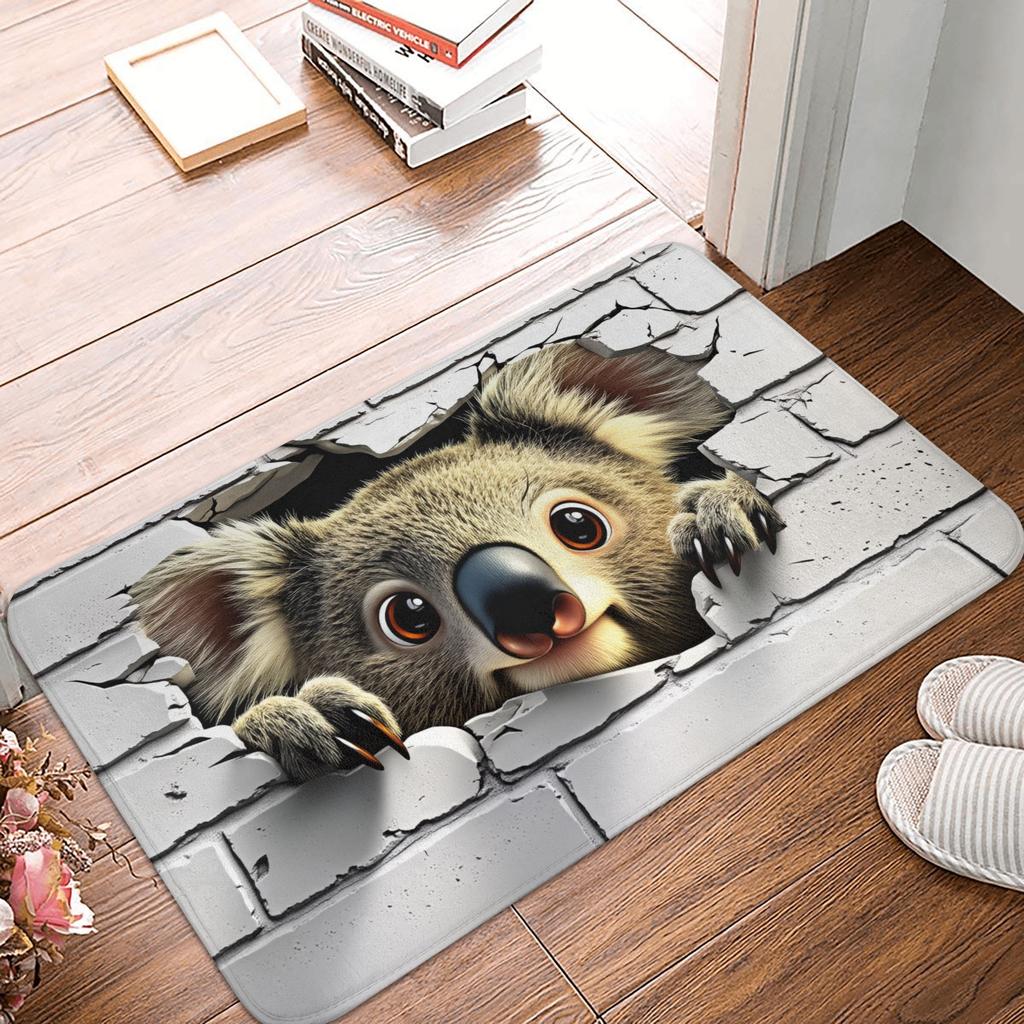 Psychedelic 3D Snow Wolf Animal Floor Door Bath Kitchen Mats Anti-Slip Indoor Wolf Lover Doormat Toilet Entrance Carpet Rug