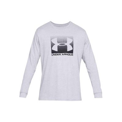 Straight Fit Long Sleeve Logo Print Sports Crew Neck T-Shirt American Vintage Men Tops Modern-Gray 1329586-037
