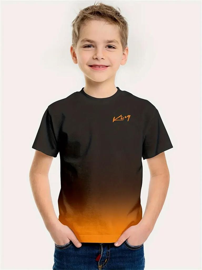 Simple 3D Print Kids Boys Clothes Short Sleeve Children Summer Clothes Casual Daily Boys Tshirt Children's Clothing Girl Tops