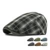 Plaid Hat Women's Beret Men's British Retro Progressive Cap Peaked Cap