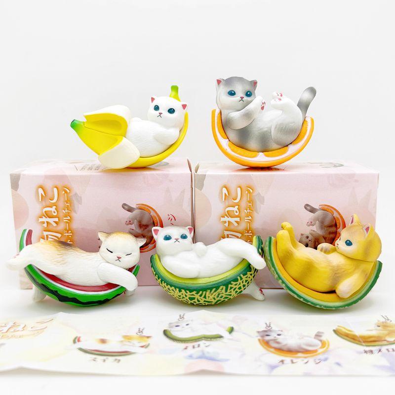 Mofusand Plump Series Blind Box Hamburger Bread Cat Fruit Cat Figures Kawaii Desktop Decoration Collectable Toy Festival Gift
