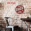Vintage Fresh Eggs Sold Here Round Metal Tin Sign, Waterproof 2D Wall Art Decor for Home Kitchen Cafe Bar
