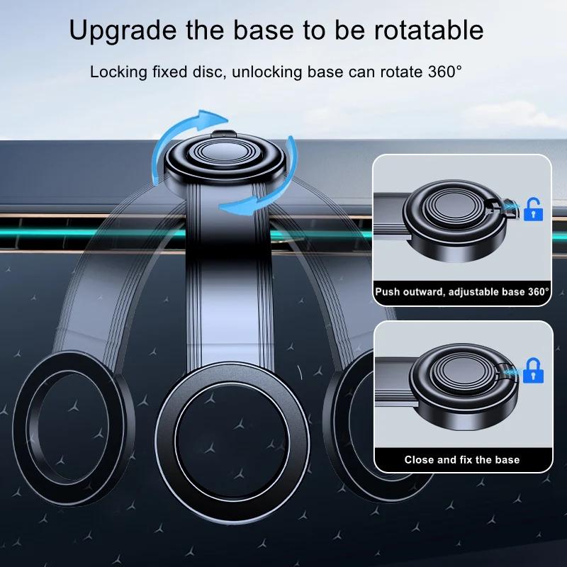 2026 New Bendable Detachable Magnetic Car Phone Mount Adjustable Angle ABS Holder Dashboard Mount