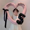 Pink Heart Cutout Balloon Photo Frame for First Birthday & Milestone Celebrations