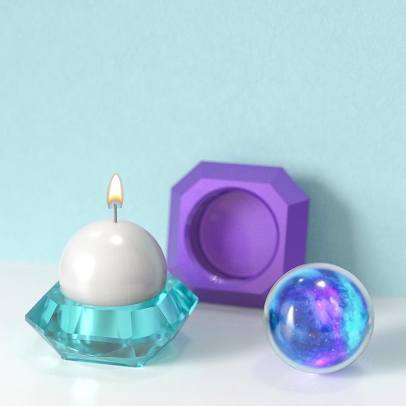 Tealight Candle Holder Resin Molds,Silicone Diamond Candlestick Molds for Epoxy Resin Casting,Wedding Home Decoration