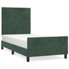 VidaXL Bed Frame with Headboard Dark Green 90x200 Cm Velvet3125614