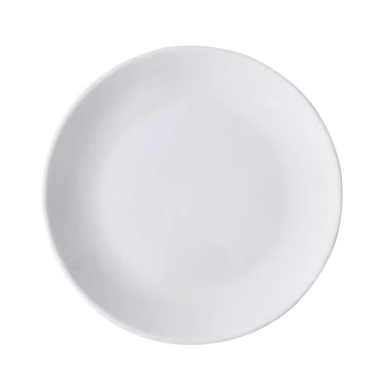 Elegant Pure White Round Ceramic Dinner Plate