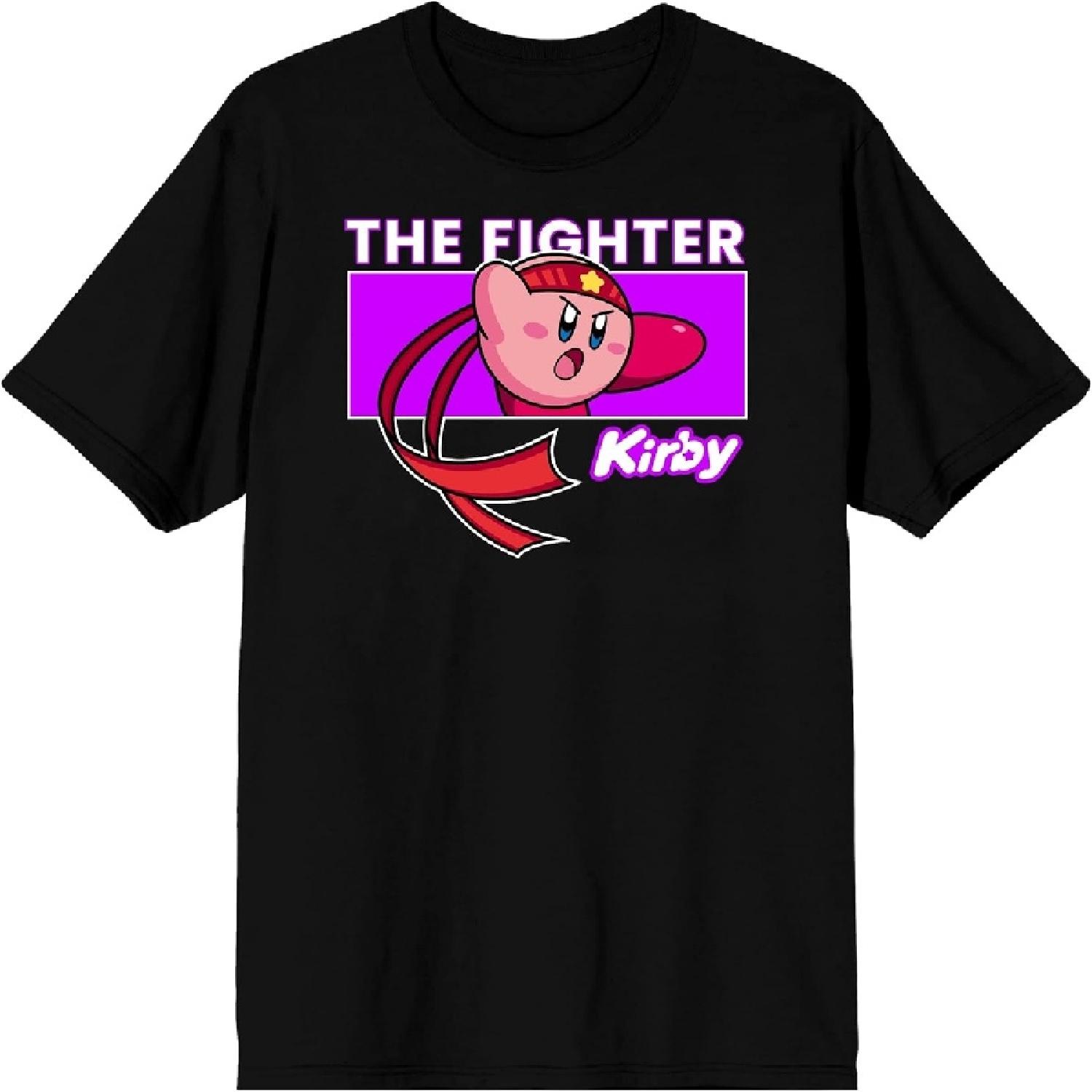 Kirby The Fighter Chest Print Men s Black Graphic Tee XXXXXL разноцветный