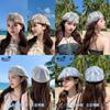 Womens Vintage Style Beret Cap With Short Brim Sunshade Breathable Polyester Summer Accessory