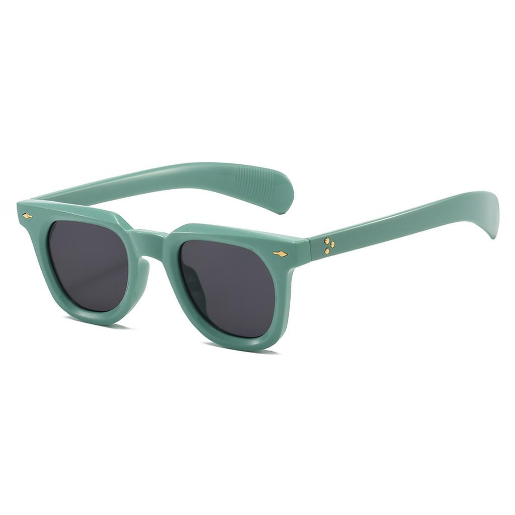 KAMMPT Women's Retro Square Rivets Shades for Decor Hip Pop Punk Trends Hiking Sunglasses Trendy Solid Color Men Sun Glasses