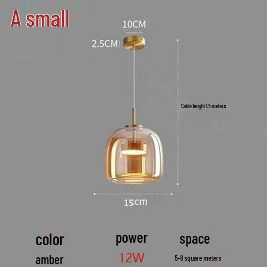 Italian Minimalist Glass Pendant Light for Bar, Study, Bedroom, or Bedside. Nordic Style, High-End, Simple Design.