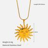European and American Personalized Sun Pendant Titanium Steel Necklace 18k Gold Collarbone Chain Light Luxury Non-fading Stainless Steel Collarbone 