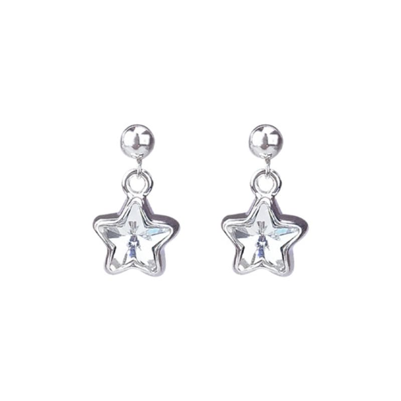 VVV [925 Silver] Cubic Star Earrings